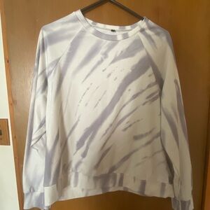 Tie-Dye Crew Neck Sweater - White and Gray